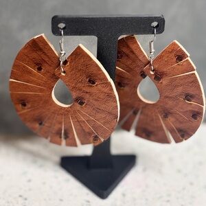Paparazzi Brown Textured Hoop Earrings